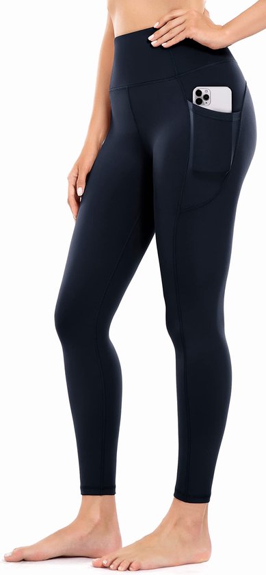 Sportbroek met Hoge Taille en Zakken - Navy Blauw