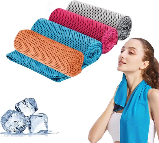 Sporthanddoeken - cooling towel - Verkoelende Handdoek - Koel handdoeken - Cooling Towel - Koelende Sportdoeken - Microvezel - Fitness - Ice Towel - ijshanddoek - Sneldrogende Nekkoeldoek - 4 Stuks - 100x30cm