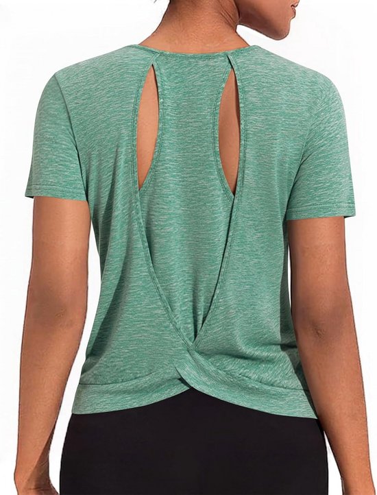 Sportief Ademend T-shirt voor Dames met Korte Mouwen en Ventilatie voor Yoga & Fitness