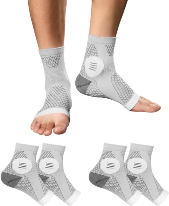 Sportieve enkelsokken voor neuropathie ontlasting en plantaire fasciitis - Drukontlastend - Unisex - 2 paar van Merkloos
