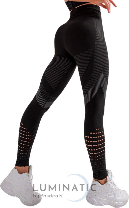 Sportlegging Dames - Fitness Legging - Yoga Legging - High Waist Sport Legging - Anti Cellulite - Shapewear Dames - Push Up - Butt Lifter - Sportkleding Dames - Booty | Luminatic® | Zwart | S van Merkloos