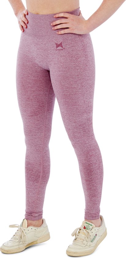 Sportlegging Dames High Waist - Roze - Maat M - Legging Dames - Sportkleding Dames Legging van Merkloos