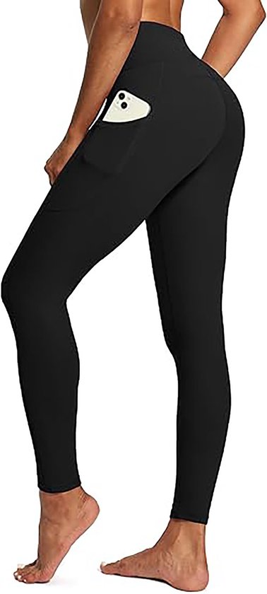 Sportlegging dames - Maat L - Leggings voor Vrouwen - Sportkleding dames - Sportbroek dames - Sportlegging - High waist - Shape legging - Hardloopbroek dames - Yoga legging dames - Voor Sport, Yoga en Gym - Voor Vrouwen en Meisjes - Zwart - 1 Stuk van Merkloos
