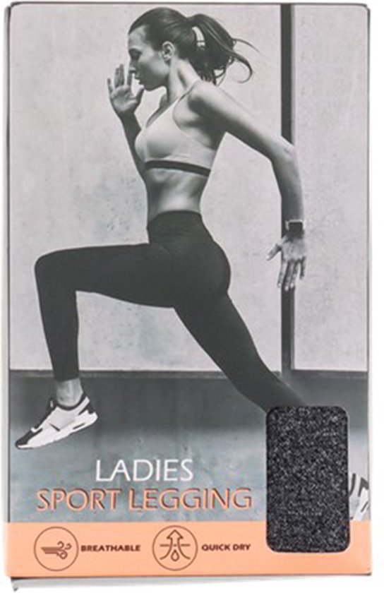 Sportlegging dames - Maat M - Antraciet - Legging van Merkloos