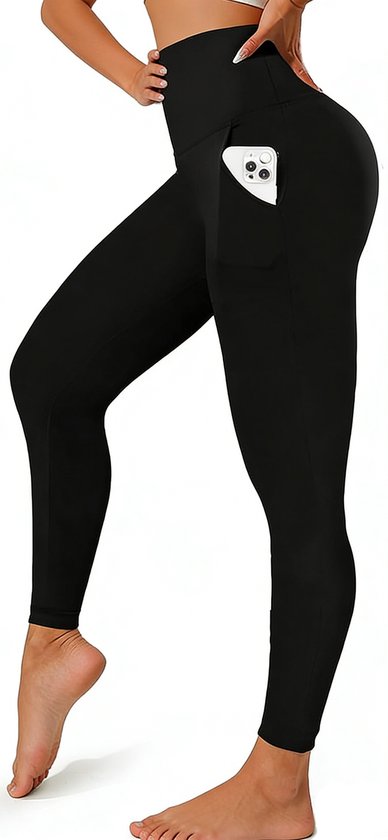 Sportlegging dames - Maat XL - Leggings voor Vrouwen - Sportkleding dames - Sportbroek dames - Sportlegging - High waist - Shape legging - Hardloopbroek dames - Yoga legging dames - Voor Sport, Yoga en Gym - Voor Vrouwen en Meisjes - Zwart - 1 Stuk van Merkloos