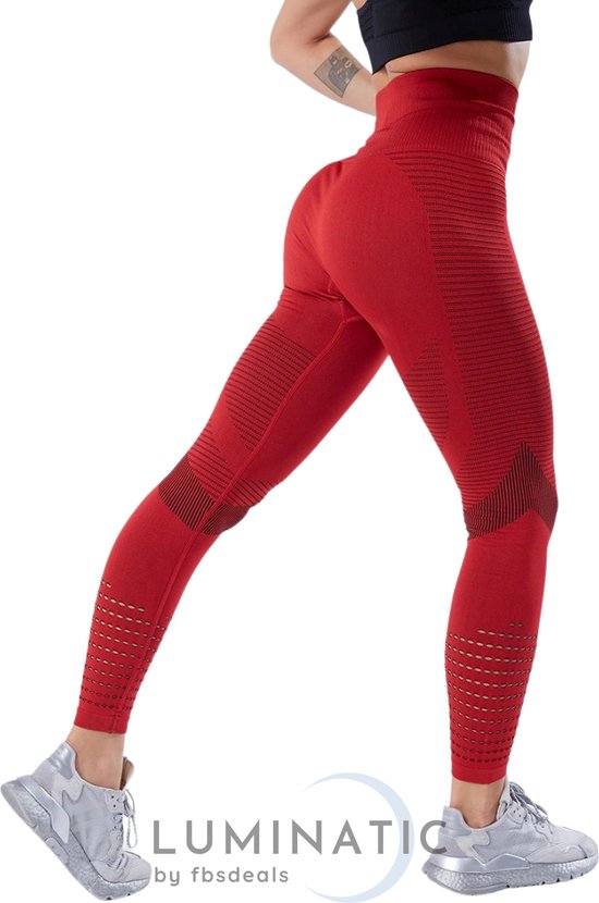 Sportlegging Dames - Yoga Legging - Fitness Legging - Legging Dames - Sport Legging - Shapewear Dames - Booty Legging - Luminatic® - Rood - Maat S