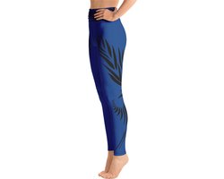 Sportlegging - design Power Up - High Waist - Dry Fit - High Performance - 4way stretch- unieke print - UPF 50+ - Hardloop - Yoga - Fitness - Dans - Pilates - Training - sportbroek –kobaltblauw zwart maat S