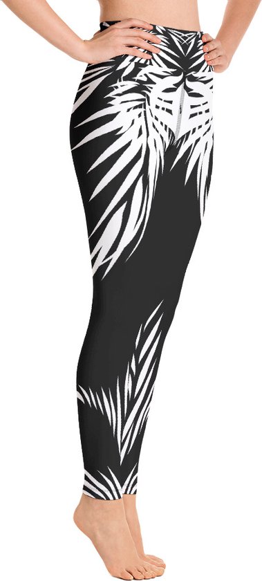 Sportlegging - design Tiger Power Up - High Waist - Dry Fit - High Performance - 4way stretch- unieke print - UPF 50+ - Hardloop - Yoga - Fitness - Dans  - Pilates - Training - sportbroek – zwart wit - maat XS