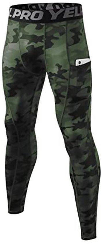 Sportlegging heren - Compressiebroek met zakken voor hardlopen en sport