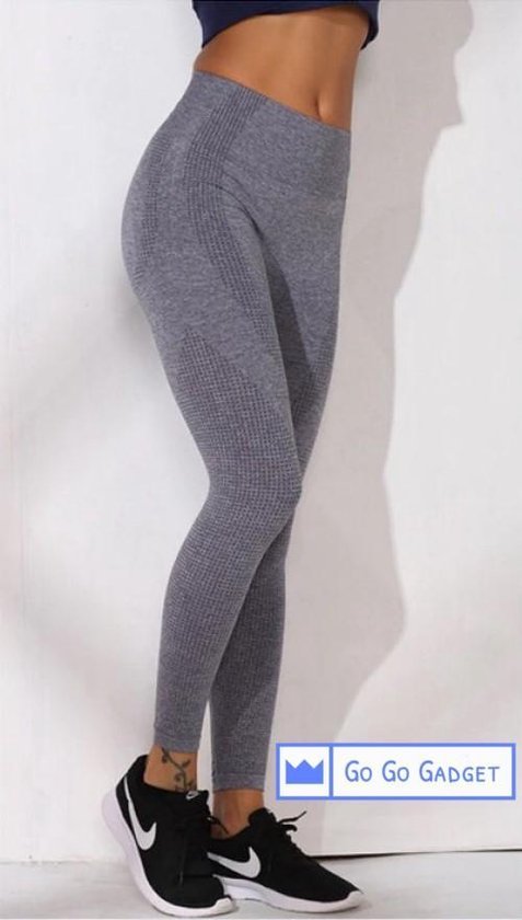 Sportlegging | high waist | naadloos | sneldrogend | squatproof | grijs | S van Confifit