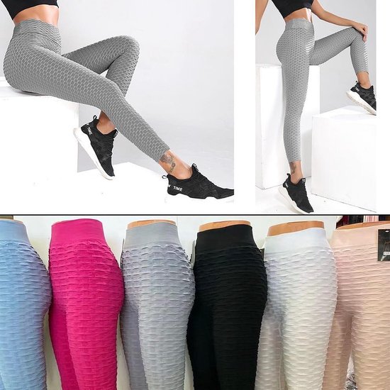 Sportlegging lichtroze anti cellulitis, scrunch butt legging maat XS van Oroblu