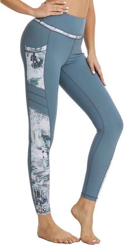 Sportlegging voor dames met zakken - ondoorzichtige fitnesslegging voor hardlopen, yoga en gym