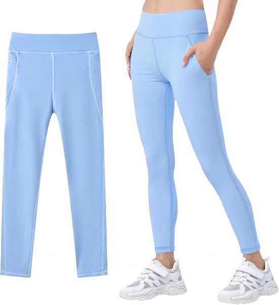 Sportlegging voor Meisjes met 2 Zakken - Hoge Taille & Elastisch - Ideaal voor Rennen en Gymnastiek