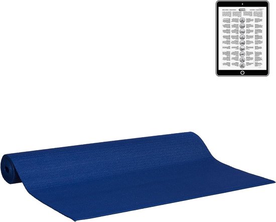 Sportmat - Fitnessmat - Yoga Pilates - Luxe lichtgewicht - 3 mm dik - Blauw