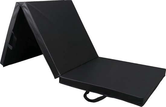 Sportmat Opvouwbaar - Zwart - 180 x 60 x 5 cm - Extra Dik - Opvouwbare Yogamat - Inklapbare Fitnessmat - Vloermat voor Yoga, Meditatie, Sport en Turnen - Turnmat van Merkloos