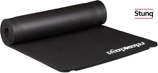 Sportmat voor yoga en fitness met draagriem, 1 cm dik en zacht