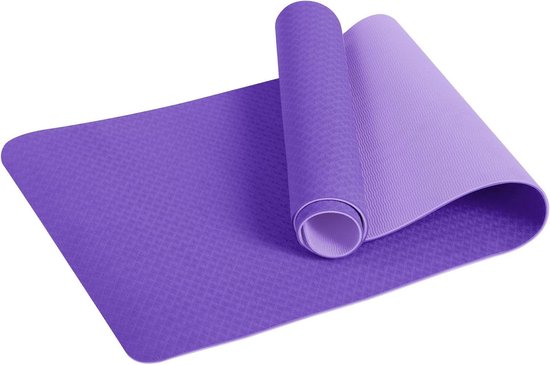 Sportmat - Yogamat Fitnessmat - Thuis Sporten - Dubbelzijdig Antislip - 183 x 61 cm - Paars