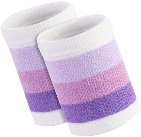 Sportpolsband met strepen en zweetabsorberende functie. Geschikt voor tennis, hardlopen, basketbal, fitness en yoga. Elastische polsband. van Merkloos