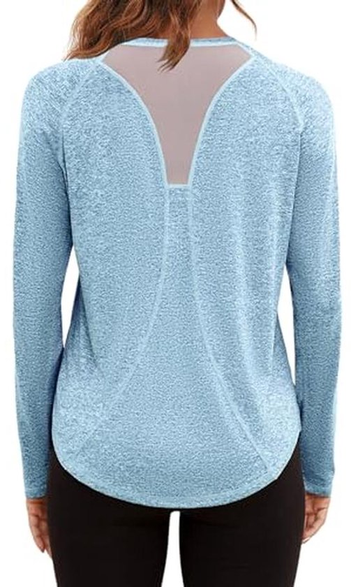 Sportshirt dames lange mouwen voor fitness, yoga en hardlopen van Merkloos