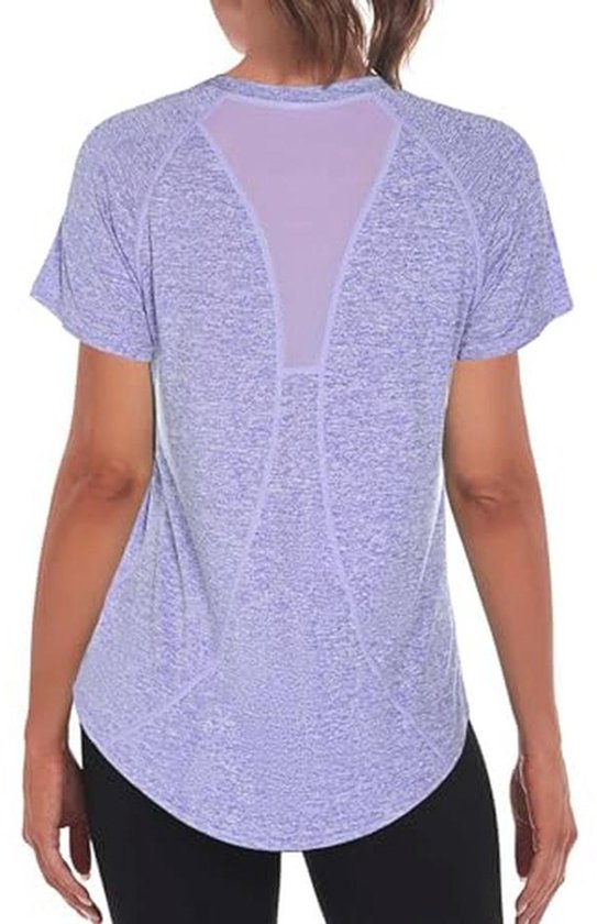 Sportshirt voor dames - Korte mouwen, sneldrogend en kreukvrij, ideaal voor yoga en wandelen