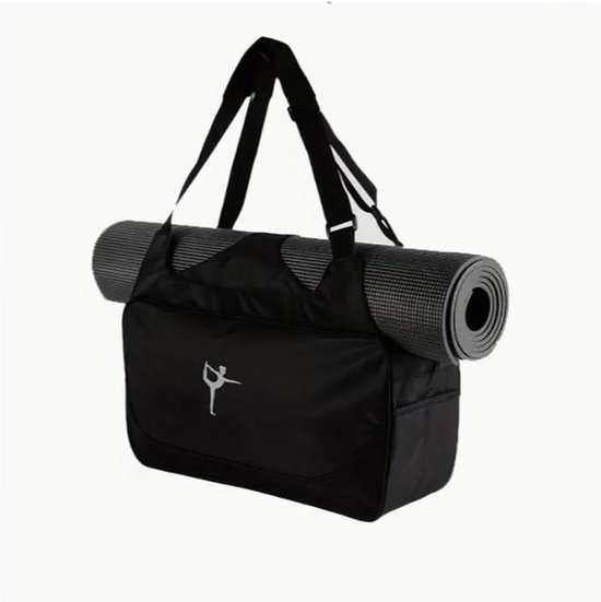 Sporttas - Gymtas Dames - Fitness en Yoga - Met Mat Houder - 30 Liter Capaciteit - Zwart