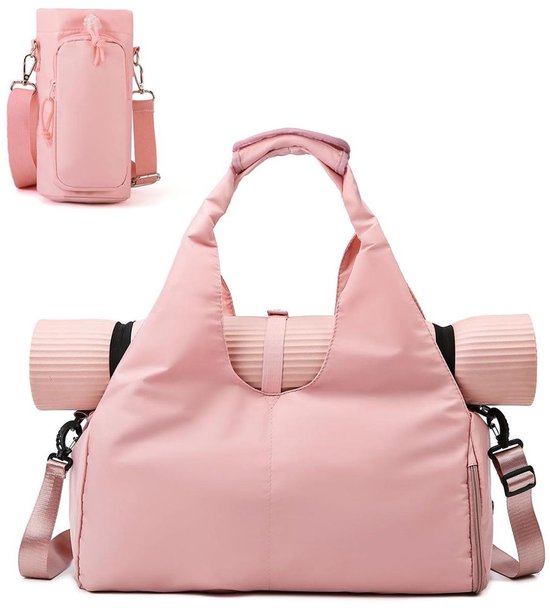 Sporttas, reistas, met schoenenvak en waterdicht vak, ruime sporttas, biedt plaats aan yogamat en yoga-accessoires, trainingstas, yogatas van Merkloos