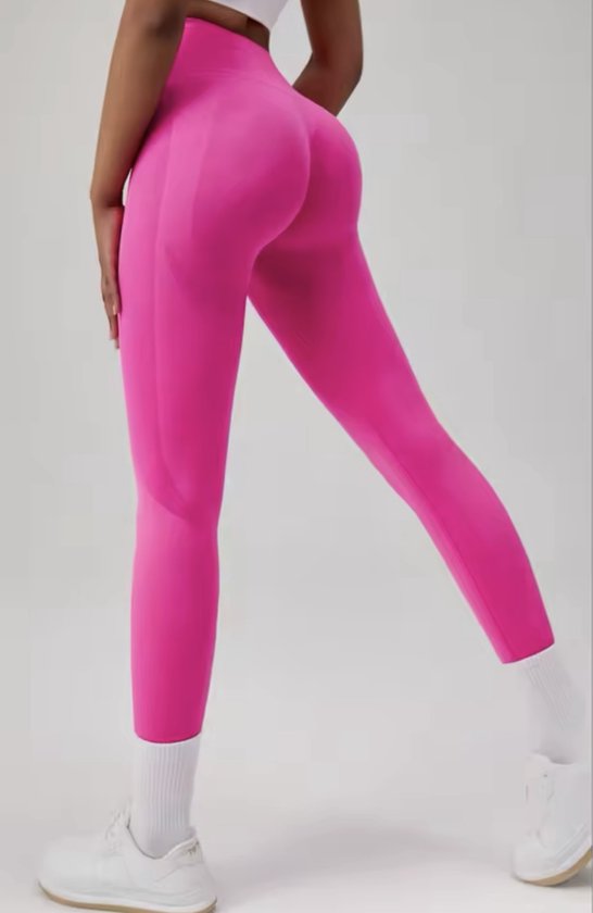 SPORTY GYM LEGGING - Maat L - Roze - Seamless Sportlegging Dames - Pink van Merkloos