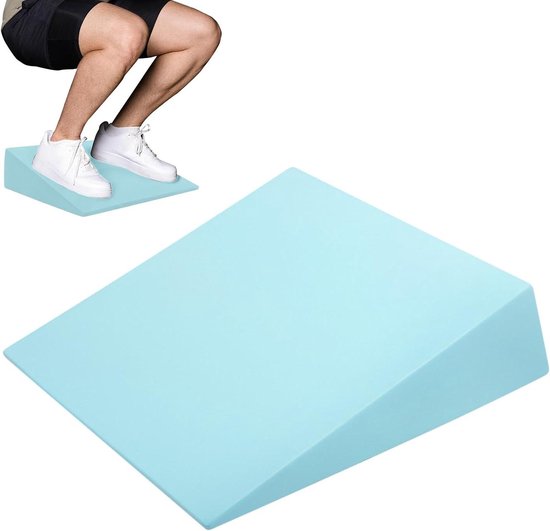 Squat Wedge - Yoga Foam - Spierversterking - Antislip Ontwerp - 32.5 x 30 x 9 cm - Blauw