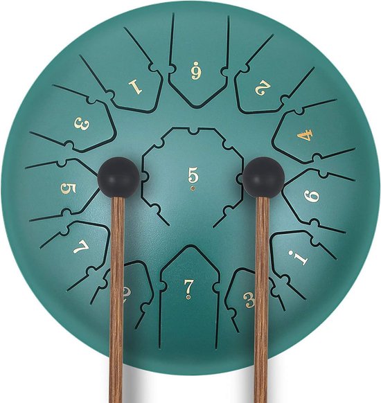 Stalen tongtrommel, 30 cm 13 Notes C Key Handpan Drum Percussie Instrument Kit met draagtas, 2 Drum Hammers, 4 Vingerhulzen voor Kinderen Volwassenen Yoga Mind Healing Meditatie van Moukey