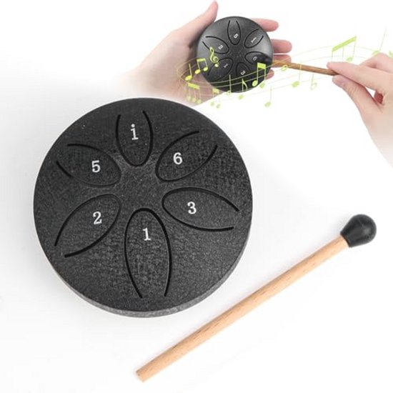 Stalen Tongtrommel met 6 Tonen - Mini Handpan voor Meditatie en Yoga - Percussie Instrument van Merkloos