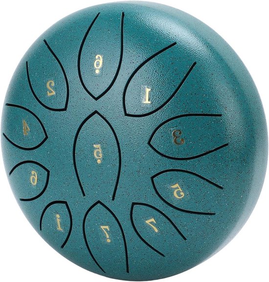 Stalen Tongtrommel - Regentrommel Handpan - Tuin Decoratie - 11 Tonen - 6 Inch - Groen
