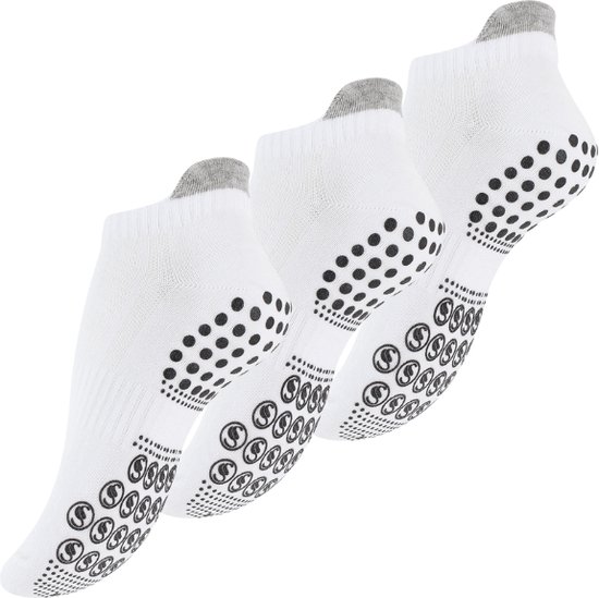 Stark Soul - Yogasokken met ABS zool - Anti slip - Pilates sokken - Wit - 3 paar - Maat 35/38 van Merkloos