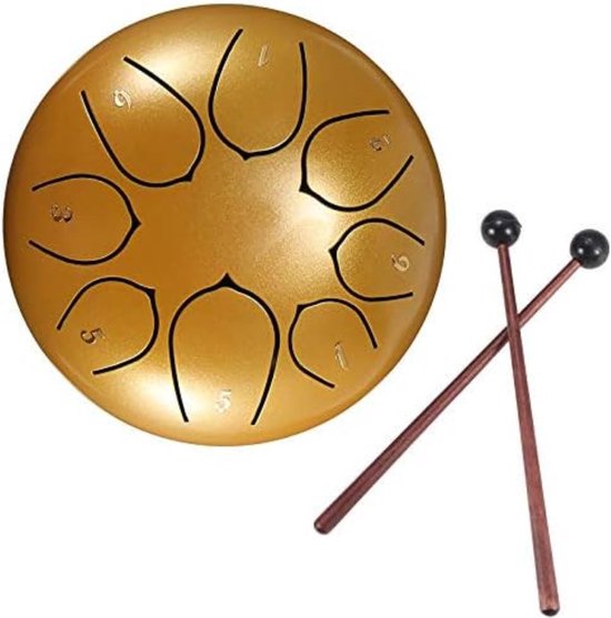 Steel Tongue Drum - Handpan Drum - Hangdrum - Gouden van MoaBuddy