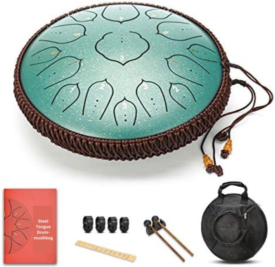 Steel Tongue Drum - Handpan Drum - Hangdrum - Groen van MOMOQO