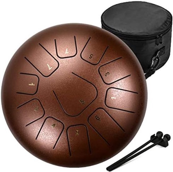 Steel Tongue Drum - Handpan Drum - Hangdrum - Handpan 30 cm - Bruin van Karma Yoga Shop