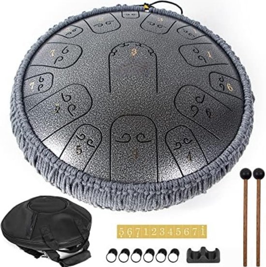 Steel Tongue Drum - Handpan Drum - Hangdrum van Happylele.