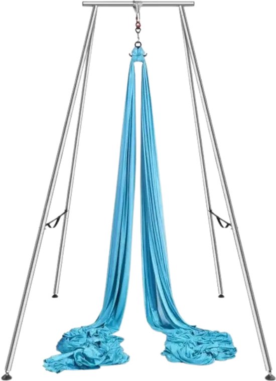 Stemily Aerial Yoga Set - Yogastation - Compleet Yoga Swing Frame + Hangmat - Binnen & Buiten - 250KG Draagkracht - Antislip van Stemily