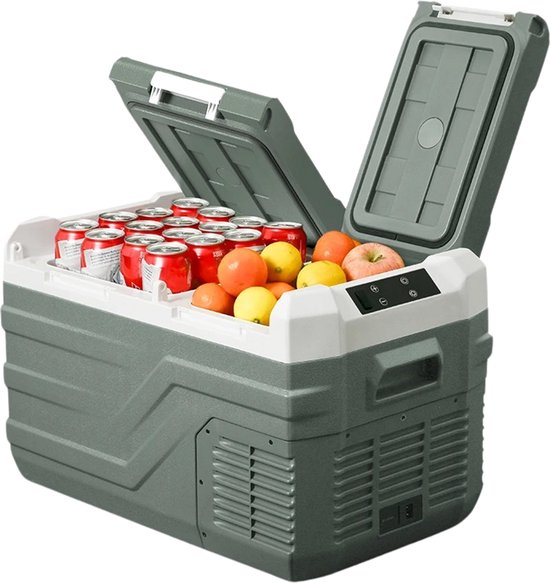 Stemily Koelbox - 20L - Elektrisch - Dubbele Zone - Snelle Koeling - Auto & Thuisgebruik - Accubescherming - 61,8×37,6×37,2cm van Stemily