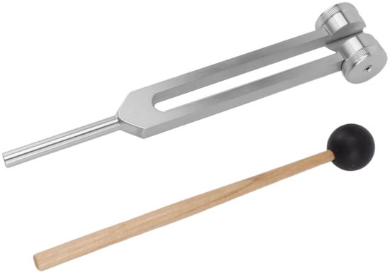 Stemvork - Stemvork mid ohm 256Hz - Set - Incl. zakje en stoothoutje - Therapeutische stemvork met hamer - Hart Chakra - Stemmen van Merkloos