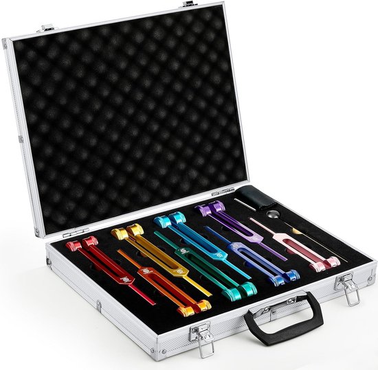 Stemvorken Set met Basis en Hamer voor Chakra Therapie en Healing van Ohm Store