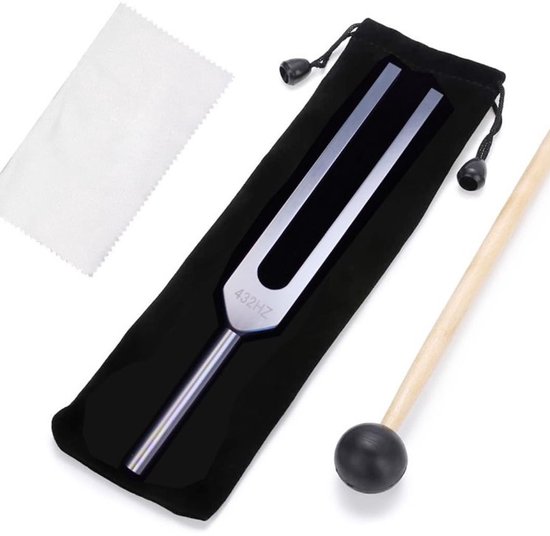 Stemvorkset - Stemvorken zijn ideaal voor genezing, chakra's, klanktherapie en het behouden van een perfecte harmonie tussen geest, lichaam en ziel - Geschikt voor meditatie en genezing - 432Hz Zilveren driedelige set (zwarte stof) van Meinl Sonic Energy