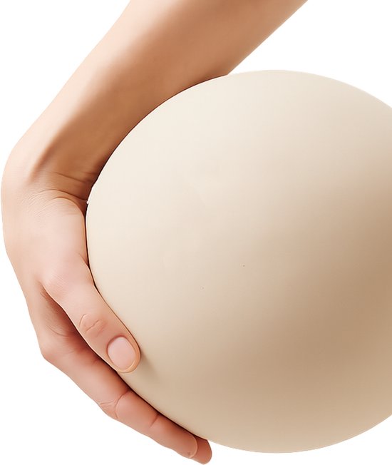 Stevige Pilates Bal 20 cm - Fitness bal - Yoga bal - Zachte bal - Trainingsbal - Sport Bal - Thuis sporten - Inclusief pomp - Beige van Merkloos