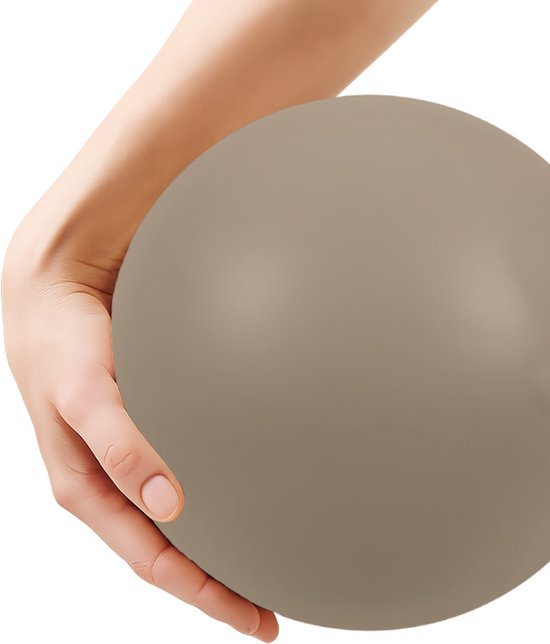 Stevige Pilates Bal 20 cm - Fitness bal - Yoga bal - Zachte bal - Trainingsbal - Sport Bal - Thuis sporten - Inclusief pomp - Taupe van Merkloos