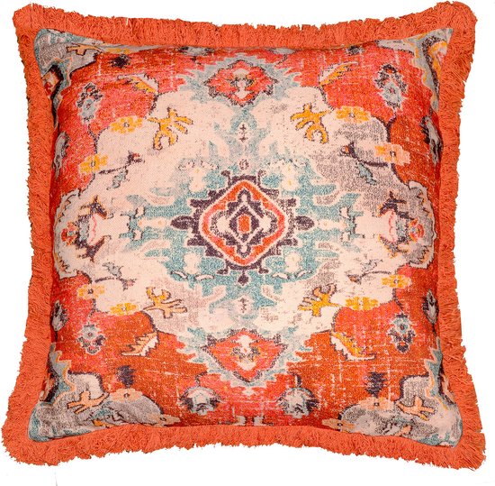 Stijlvolle Vierkante Boho Chic Kussenhoes met Franje voor Meditatie en Ontspanning van Merkloos