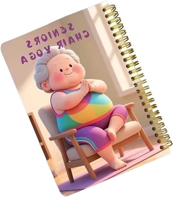 Stoel Yoga Boek - Fitnessplan Ouderen - Gewichtsverlies Krachttraining - 30 Dagen Programma - 21 x 15 x 1 cm