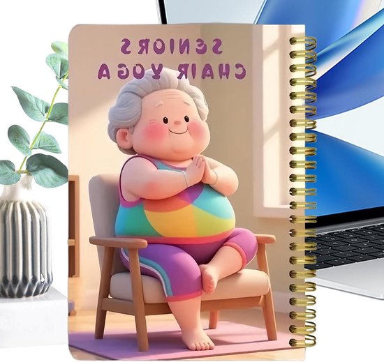 Stoelyoga Boek - Senioren Fitness - Gezondheid Verbeteren - 30 Dagen Programma - 21 x 15 x 1 cm