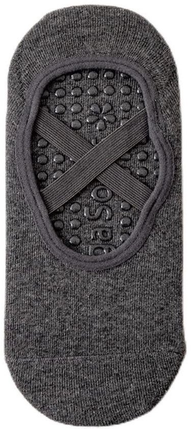 Store_8 - Yoga-sokken - Antislip sportsokken - Eén maat - Donkergrijs - Voor yoga, dans, fitness en meer - 2 paar inbegrepen