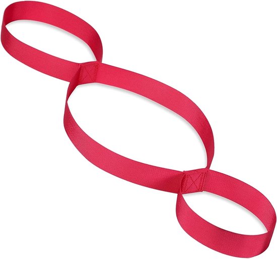 Stretchband voor Yoga, Pilates en Fascia Training - 75 cm Lange Rekband voor Flexibiliteit, Pijnverlichting en Duurzaam Gebruik - 100% Katoen, Rood van Merkloos