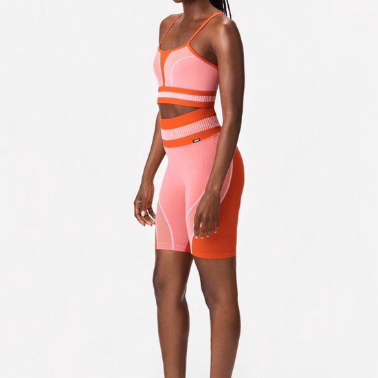 Stronger - Bike Shorts - Lively Seamless Bikes - Dames - Oranje - Maat L van Stronger