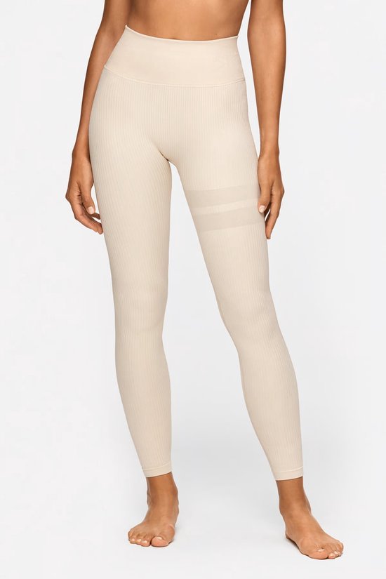 Stronger - Embrace Seamless Rib Tights - Sport Tights - Dames - Creme - Maat L van Merkloos